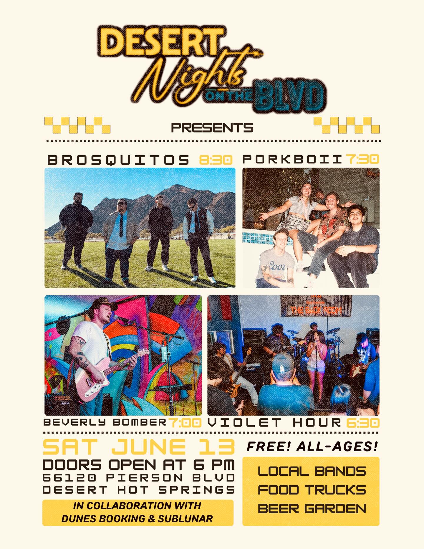 Show in Desert Hot Springs, CA on Saturday, June 13th, 2026